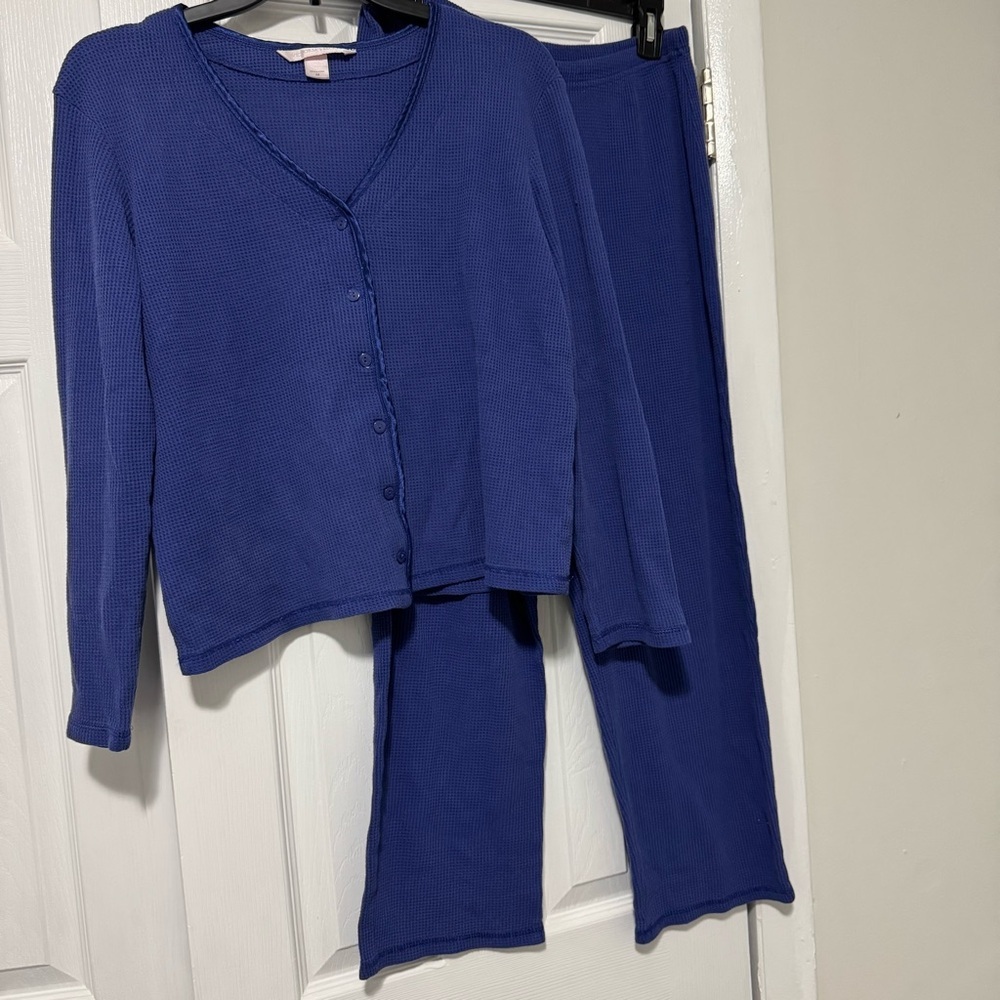 Victoria's Secret Deep Blue Knit‎ Pajama Set